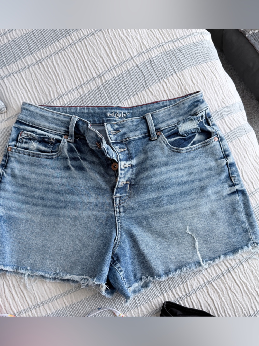 Maurices Light Blue Distressed Denim Cutoff Shorts